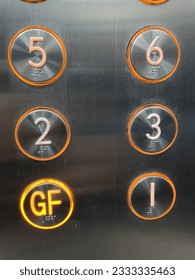 this is elevators buttons in Asian building. 4th floor number are missing. In feng shui, the number 4 meaning is considered unlucky since the word sounds like the Cantonese word for death