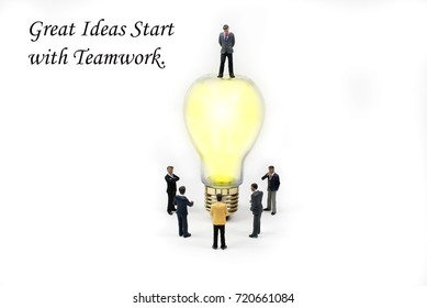 This Eye Catching Image Is An Advertising Concept, That Great Ideas Start With Teamwork. It Could Be Used For Finance, Health, Education, Science, Technology, Global Warming And Much More. 