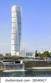 This famous Building in Malmoe / Malmo Sweden called the Turning Torso represents bold modern architecture.
