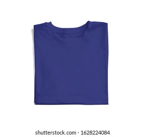 This Folded TShirt Mockup In Royal Blue Color Was Made To Make Your Logo Or Graphic Design Look More Luxurious