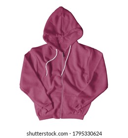 This Front View Awesome Full Zipper Hoodie Mock Up In Dark Sangria Color