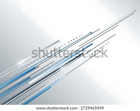This graphic showcases diagonal lines with arrows, rendered in shades of blue and gray against a white background. The composition employs a dynamic design with a gradient effect. Suitable for presentations and web design, this image can be used in various commercial applications.