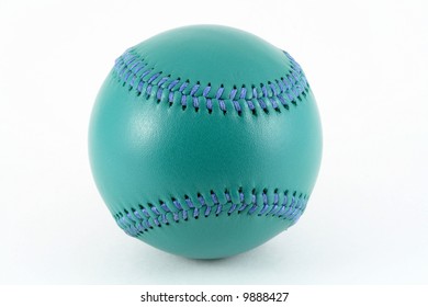 This is a Green Leather Baseball