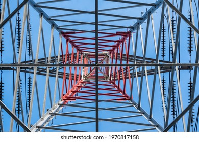 this high voltage electrical pole is located in the port area