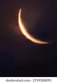 This high-quality visual captures the stunning detail of a Crescent Moon shining brightly against the dark Night Sky. As a beautiful Celestial body, the Crescent Moon represents the peaceful transition of lunar phases. The soft glow from the Crescent Moon illuminates the surrounding Night Sky with a serene, silver light. Observed as a sharp Celestial object, this view showcases the intricate craters and surface of the Crescent Moon clearly. This Celestial imagery is perfect for themes involving the Night Sky, astronomy, or spiritual moments. This sharp Celestial view is a perfect addition to any creative project focused on the Night Sky.