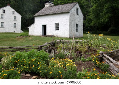 This house is located in Hopewell Furnace National Historic Site, Pennsylvania.  It is a part of a restored, early American industrial community founded in 1771.