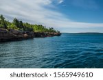 This image was captured while heading out of the sea cave area of the Apostle Islands National Lakeshore, into Lake Superior in Wisconsin.