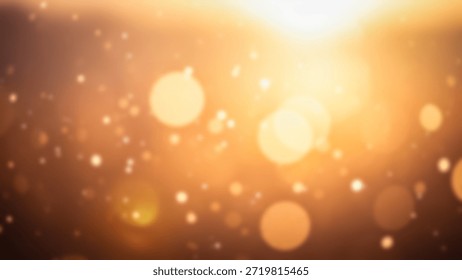 This image captures a stunning display of golden bokeh lights with a bright shining sun on a dark background, creating a breathtaking and awe-inspiring visual experience with a sense of warmth and ene
