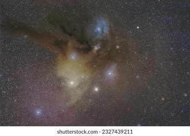 This is a image centered on Antares which is the brightest star in constellation Scorpio