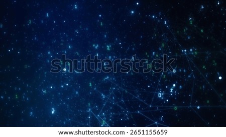 This image features a captivating digital background filled with binary data and glowing particles, creating a futuristic atmosphere perfect for tech-related themes.