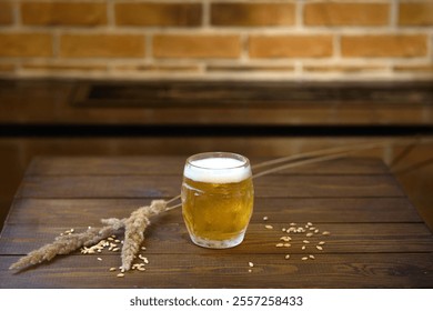 This image features a golden lager beer with a frothy head, served in a traditional beer mug - Powered by Shutterstock