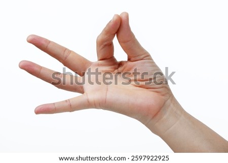 This image features a hand displaying an OK gesture against a white background, symbolizing positivity and approval. The clear outline and focus highlight the expression.