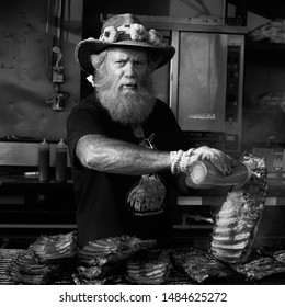 This Image Of A Pit Master Was Taken At The Langley Rib Fest In Langley, BC, Canada On August 17, 2019