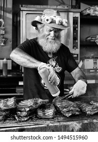 This Image Of A Pit Master Was Taken At The Langley Rib Fest In Langley, BC, Canada On August 17, 2019