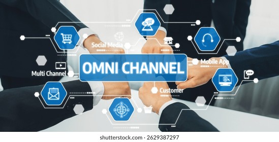 This image showcases collaborative efforts in omni channel marketing, emphasizing diverse digital approaches to enhance customer engagement and streamline business strategies. Amity