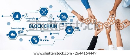 This image showcases hands connecting gears, symbolizing collaboration in blockchain technology, focusing on security, cryptography, and tokenization in a modern business setting. Amity
