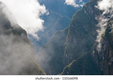 This Image Shows The Valley Peaks Around Manchu Picchu, Peru.