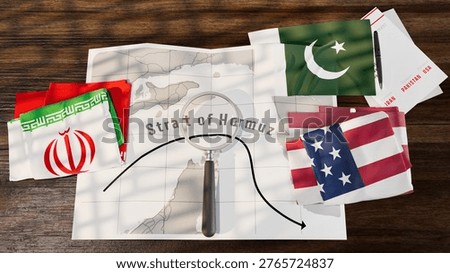 This image symbolically represents the ceasefire and diplomatic negotiations between Iran and the United States, mediated by Pakistan, in the context of tensions around the Strait of Hormuz.