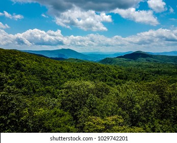 This is an image taken from the Blue Ridge Parkway, which spans from the mountains of Virginia through North Carolina to the border of the Great Smoky Mountains National Park.