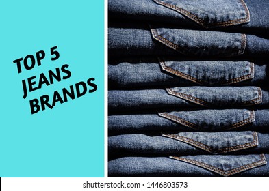This is Image of text top 5 jeans brands