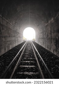 This is the image of train line which is under the mountain 