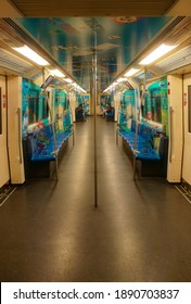 This Is Inside Of MRT  Blue Line Of Bangkok.Thailand Bangkok 10-1-2021