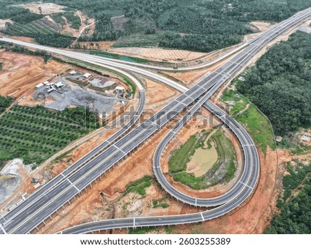 This is interchange and intersection part of Bayung Lencir - tempino seksi 3 toll road