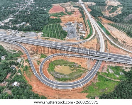 This is interchange and intersection part of Bayung Lencir - tempino seksi 3 toll road