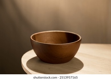 This Japanese-style wooden bowl, with its smooth curves and natural wood grain, exemplifies the elegance of minimalist design, making it a perfect addition to any modern kitchen. - Powered by Shutterstock