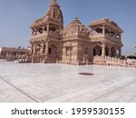 This is the Kirti temple, it is located in the village of Barsana, India. It was built by Kripalu Maharaj.