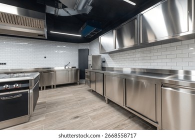 This kitchen features a sleek design with stainless steel surfaces and high-end appliances ideal for cooking. The open layout allows for efficient food preparation and collaboration