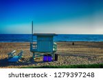 This is a lifeguard tower in Will rogers beach, Santa Monica 