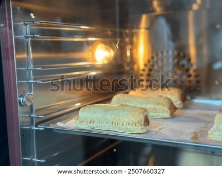 This menu has sausage bread that is baking.