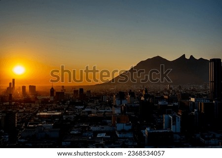 This is Monterrey city in Mexico. Sunrise, sunset and citynightlight 
