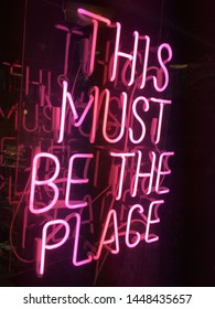 'This Must Be The Place' Pink Neon Sign