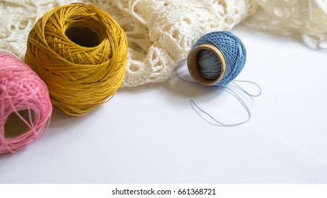 This is my mom hobby, she's love to use vintage colorful yarn made doilies crochet. - Powered by Shutterstock