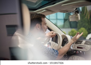 This Is Not A Pedestrian Crossing, Pay Attention. Business Man Driving Car.