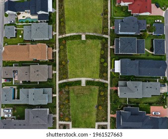 This Is An Overhead Drone Shot Of A Urban Neighborhood  