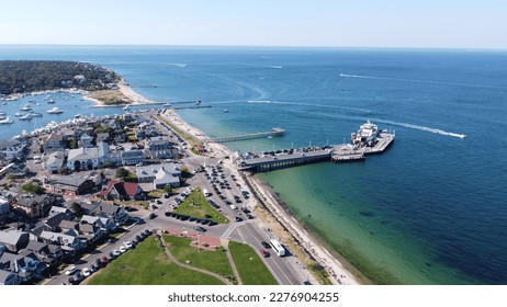 This pack of photos showcases the picturesque Oak Bluffs Ocean Park on the Island of Martha's Vineyard. The photos capture the park's natural beauty, including its lush green grass, towering trees, ro - Shutterstock ID 2276904255