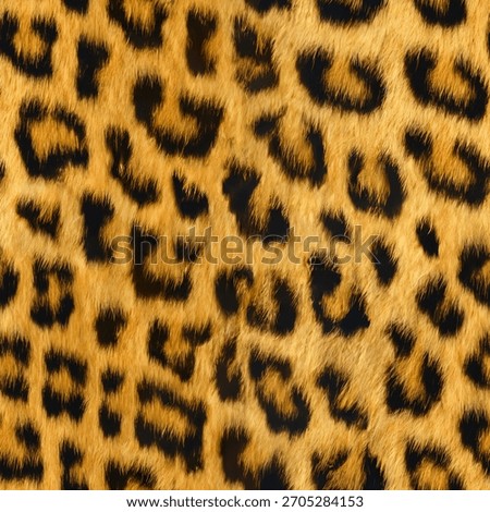 This pattern  showcases a stunning close-up of a leopard print pattern. The intricate details of the black and brown spots against a golden  -   yellow background  create a captivating  visual effect.