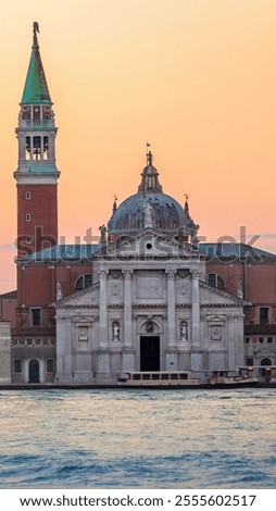 Image, Stock Photo Morning atmosphere in Venice near the “Punta della Dogana”