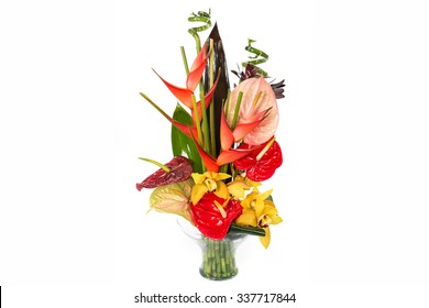 This Photo Is A Floral Arrangement Of Exotic Flower  For Special Events.