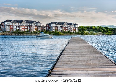 This photo was taken on July 30, 2020 in the town of Collingwood, in Simcoe County, Ontario, Canada. It is Collingwood harbour.