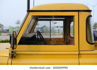 this is a photo of a yellow jeep