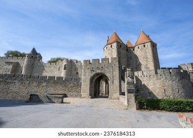This is a photograph of the Cité of Carcassonne. an old medievil town in the south of France. 