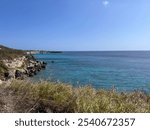 This picture captures the tranquil beauty of the beach at Guantanamo Bay, where the turquoise water creates a serene atmosphere leaving a quiet stillness and evokes a sense of peace.