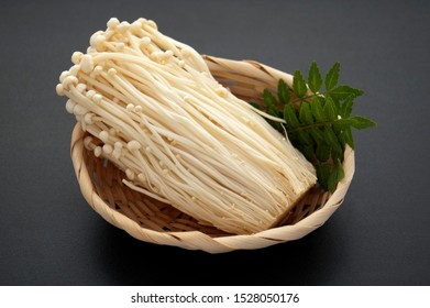This Is A Picture Of Enoki Mushroom.