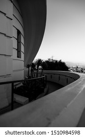 This Is A Picture Of The Griffith Observatory In Los Angeles It Shows A Peaceful Scene Of Lines Coming Together In The Middle In Black-and-white