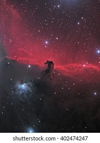 This is a picture of nebula complex B33, also known as the Horsehead Nebula. It is a nebula complex of emission, reflection, and dark nebulae about 1500 light years away in the constellation Orion.