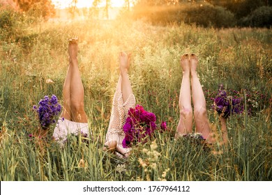 This picture was taken in Latvia celebrating summer solstice with three beautiful womens in meadow at sunset. Feeling wild and free!